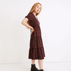 Madewell Aidy tier dress with square neck